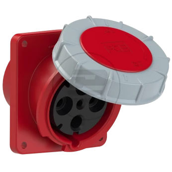 Gniazdo tablicowe skośne 125A 4P 400V /120x130/ czerwone IP67 POWER TWIST 444-6