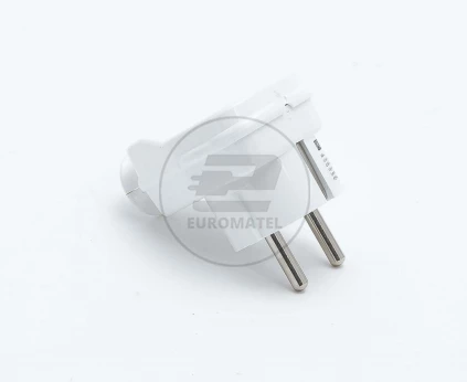 Wtyczka kątowa 10/16A 2P+Z IP20 Uni-Schuko biała 9002214