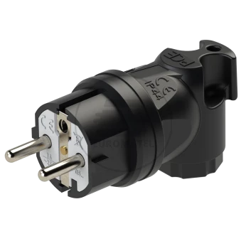 Wtyczka gumowa kątowa 10/16A 2P+Z 230V UNI-SCHUKO IP44 /guma-poliamid/ TAURUS 05821-s