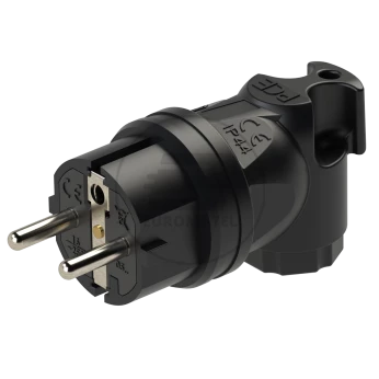 Wtyczka gumowa kątowa 10/16A 2P+Z 230V UNI-SCHUKO IP44 /pełna guma/ TAURUS 05822-s