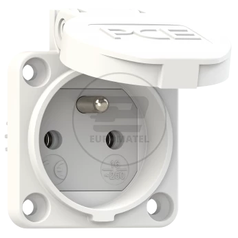 Gniazdo tablicowe 10/16A 2P+Z 230V białe IP54 104-0w