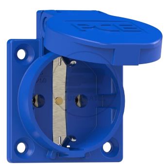 Gniazdo tablicowe 10/16A 2P+Z SCHUKO 230V niebieskie IP44 1050-0b