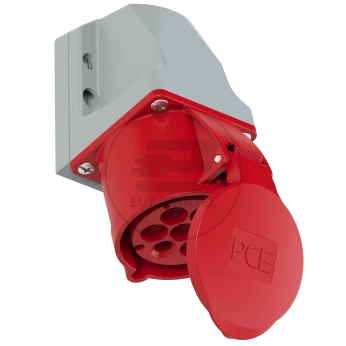 Gniazdo stałe 32A 7P 400V czerwone IP44 127-6V
