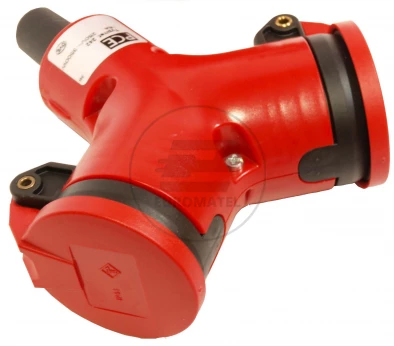 Rozgałęźnik podwójny 2P+Z czerwony PC-ABS IP44 24212-r