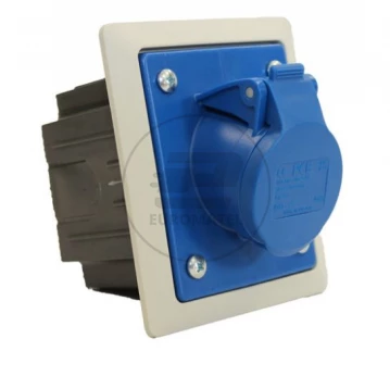 Gniazdo tablicowe z puszką 16A 3P 230V  /80x97/ niebieskie IP44 TWIST 413-6pkr