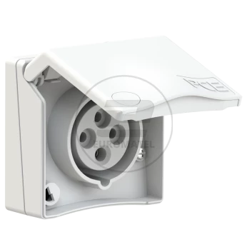 Gniazdo tablicowe 16A 4P 400V czerwone IP44 DESIGN 844-6v