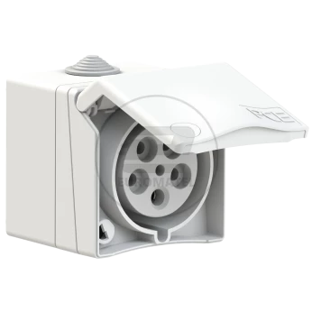 Gniazdo natynkowe przelotowe 32A 5P 400V czerwone IP44 DESIGN 875-6v