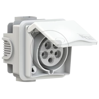 Gniazdo podtynkowe 32A 5P 400V szare IP44 DESIGN 895-6v