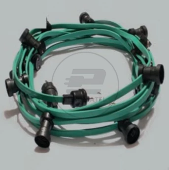 Łańcuch świetlny 10/16A 250V 600W 10m 15 opraw E27+uszczelki z haczykiem, bez żarówek LS01