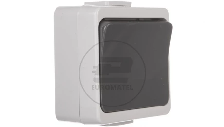 JANTAR-bis Przycisk zwierny /światło/ n/t IP44 szary WNT-6J-b