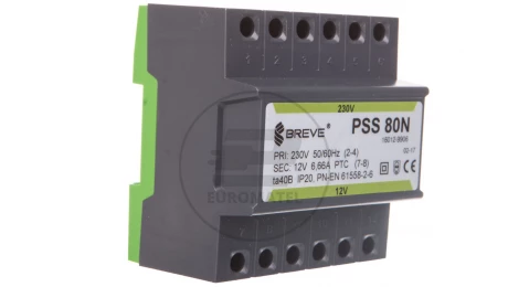Transformator 1-fazowy modułowy PSS 80N 80VA 230/12V /na szynę/ 16012-9906