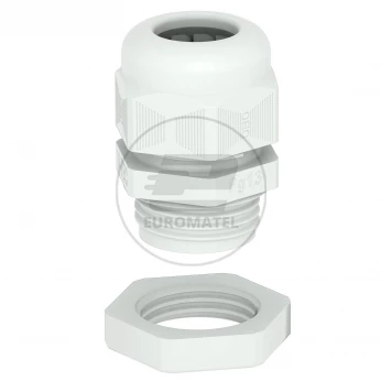 Dławik kablowy z przeciwnakrętką PG21 PA jasnoszary RAL 7035 V-TEC PG21+ LGR 2024665