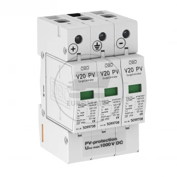 Ogranicznik przepięć PV 1000V DC Typ 2 C 3P 20kA 4kV V20-C 3-PH-1000 5094608