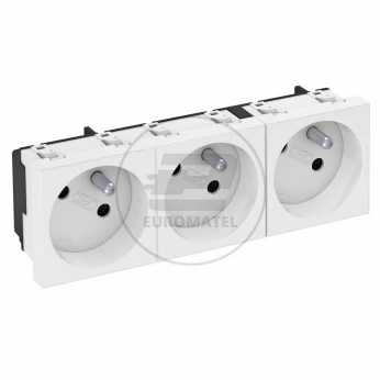 Gniazdo zasilające M45 potrójne z/u 16A białe STD-F3 RW3 6120262