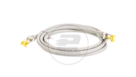 Kabel krosowy patchcord S/FTP (PiMF) kat.6A LSZH szary 2m 91603