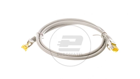 Kabel krosowy patchcord S/FTP (PiMF) kat.6A LSZH szary 1m 91585