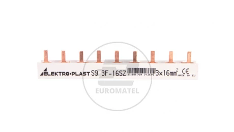 Szyna prądowa typu PIN 3P 16mm2 100A 9 pinów IZS16/3F/9 45.249