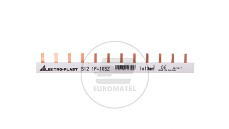 Szyna prądowa typu PIN 1P 10mm2 63A 12 pinów IZS10/1F/12 45.202