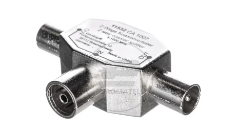 Rozdzielacz sygnału TV splitter 1x IEC żeński / 2x IEC męski 11532