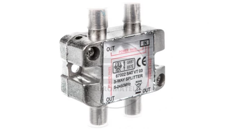 Rozdzielacz sygnału SAT splitter 1x F / 3x F 5-2500MHz 67002