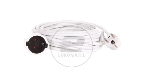 Kabel przedłużajacy (przedłużacz) 10m biały 1x230V H05VV-F 3G1,5 93089