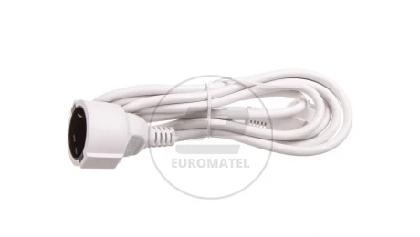 Kabel przedłużajacy (przedłużacz) 3m biały 1x230V H05VV-F 3G1,5 93087