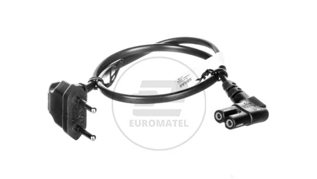 Kabel zasilający kątowy EURO (radiowy) CEE 7/16 - IEC 320 C7 0,5m 56588