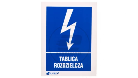 Tabliczka ostrzegawcza /TABLICA ROZDZIELCZA 52X74/ 15EIA/Q1/F