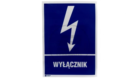 Tabliczka ostrzegawcza /WYŁĄCZNIK 148X210/ 10EIA/Q4/F