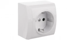 BIS Gniazdo pojedyncze z/u Schuko z przesłonami białe GN-1BSP/00