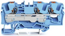 Złączka 3-przewodowa przelotowa 6mm2 niebieska 2206-1304 /25szt./