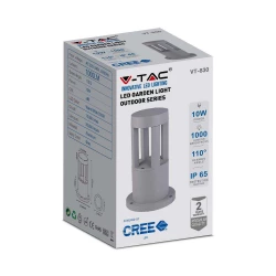 Słupek Ogrodowy V-TAC 10W LED IP65 Szary 25cm VT-830 4000K 1000lm