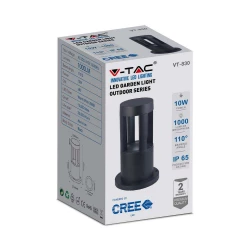 Słupek Ogrodowy V-TAC 10W LED IP65 Czarny 25cm VT-830 3000K 1000lm