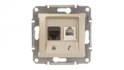 Sedna Gniazdo teleinformatyczne RJ11 RJ45 kat.5e UTP satynowe SDN5100168