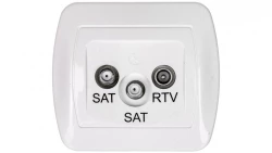Simon Akord Gniazdo antenowe SAT-SAT-RTV końcowe białe AZAR+SAT3.1-P2/11
