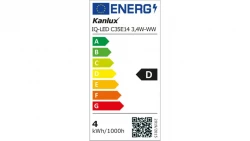 Żarówka Źródło światła LED E14 IQ-LED C35E14 3,4W-WW 470lm 2700K barwa ciepła 3 lata Gwar. 36682