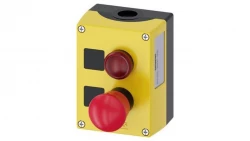 Kaseta żółta z przyciskiem bezpieczeństwa 2R 1Z oraz LED czerwony 24V AC-DC IP69k SIRIUS ACT 3SU1802-0NB00-2AB2