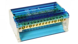 Modułowy blok rozdzielczy czterobiegunowy 4x11x6mm2 2x25mm2 2x35mm2 TS35 ShNK4x15 85138002