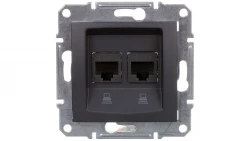 SEDNA Gniazdo komputerowe podwójne RJ45 kat.5e UTP grafitowe SDN4400170