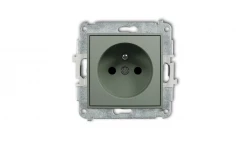 MINI Mechanizm gniazda pojedynczego z uziemieniem 2P+Z (przesłony torów prądowych) szałwiowy 61MGP-1zp