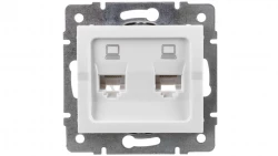 LOGI Gniazdo komputerowe podwójne niezależne (2x RJ45Cat 5e Jack) Biały 021410002 25110