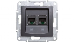 SEDNA Gniazdo komputerowe podwójne RJ45 kat.6 UTP grafitowe SDN4800170