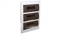 Rozdzielnica modułowa tworzywo 3x12 podtynkowa IP40 IK06 N+PE II klasa drzwi transparentne szare DB312F 3X12P/FMD biały 3846
