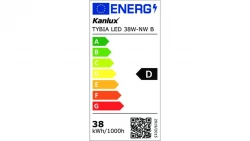 Plafoniera LED TYBIA LED 38W-NW B 3800lm 4000K IP20 czarny 24642