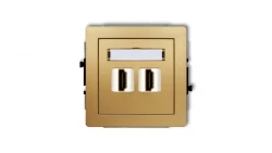 DECO Mechanizm gniazda podwójnego HDMI 2.0 złoty 29DHDMI-4