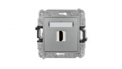 MINI Mechanizm gniazda pojedynczego HDMI 2.0 srebrny metalik 7MHDMI-3
