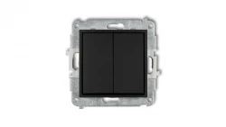 MINI Mechanizm łącznika podwójnego krzyżowego (dwa klawisze bez piktogramu) czarny mat 12MWP-66.1