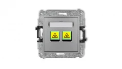 MINI Mechanizm gniazda światłowodowego/optycznego podwójnego srebrny metalik 7MGOP-2