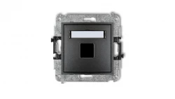 MINI Mechanizm gniazda multimedialnego pojedynczego bez modułu (standard Keystone) grafitowy 11MGM-1P