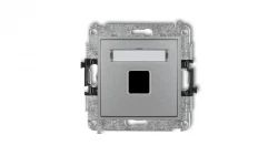 MINI Mechanizm gniazda multimedialnego pojedynczego bez modułu (standard Keystone) srebrny metalik 7MGM-1P